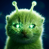 Alien Green Cat Logo