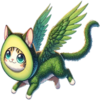Flying Avocado Cat Logo