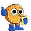 Half Orange Drinking Lemonade Logo